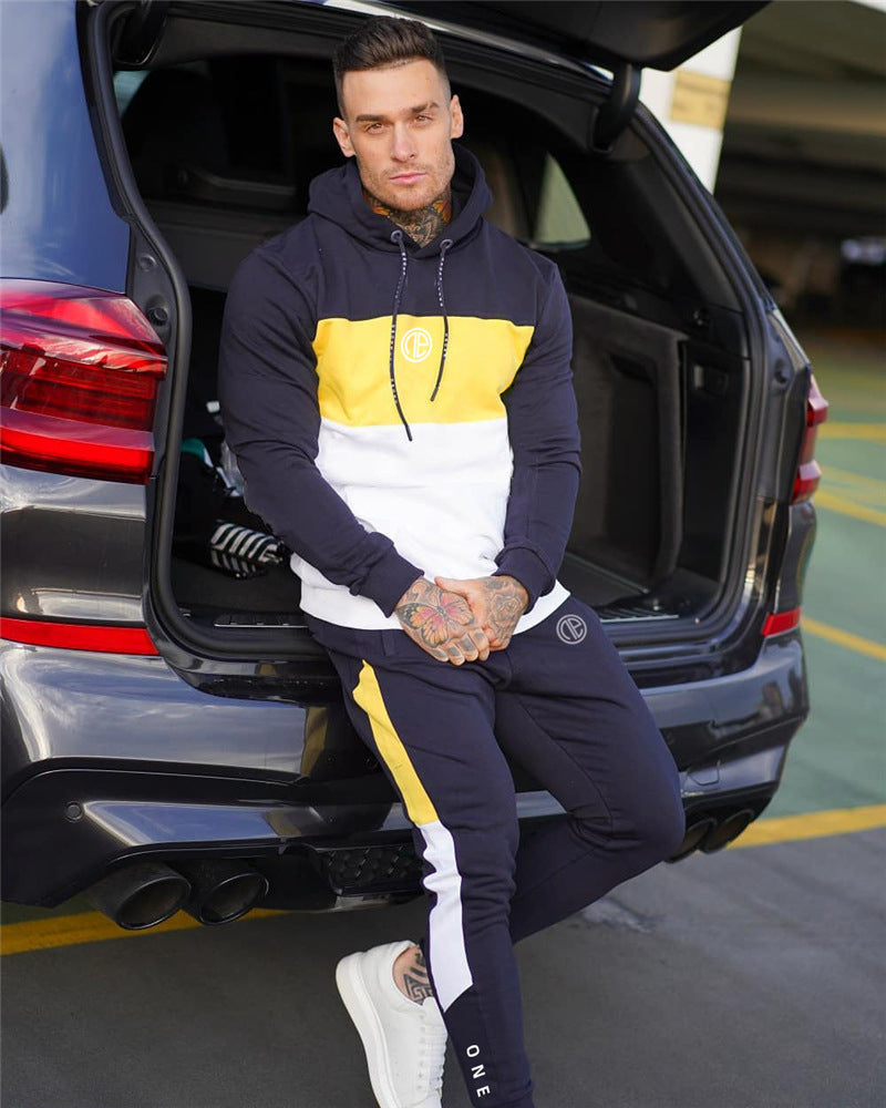Fitness Suit Color Hooded Suit